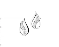 Clearance Apart Kolczyki z białego złota z brylantami - 0,01 ct - próba 375