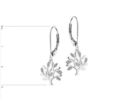 Discount Apart Kolczyki z białego złota z diamentami - drzewka - 0,02 ct - próba 585