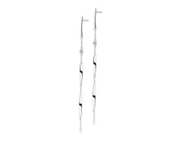 Best Apart Kolczyki z białego złota z diamentami - 0,01 ct - próba 585