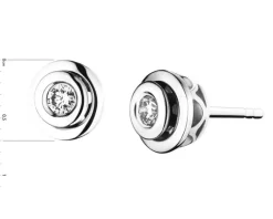 Hot Apart Kolczyki z białego złota z brylantami - 0,15 ct - próba 585