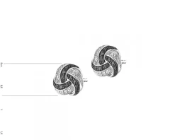 Discount Apart Kolczyki z białego złota z diamentami - 0,03 ct - próba 375