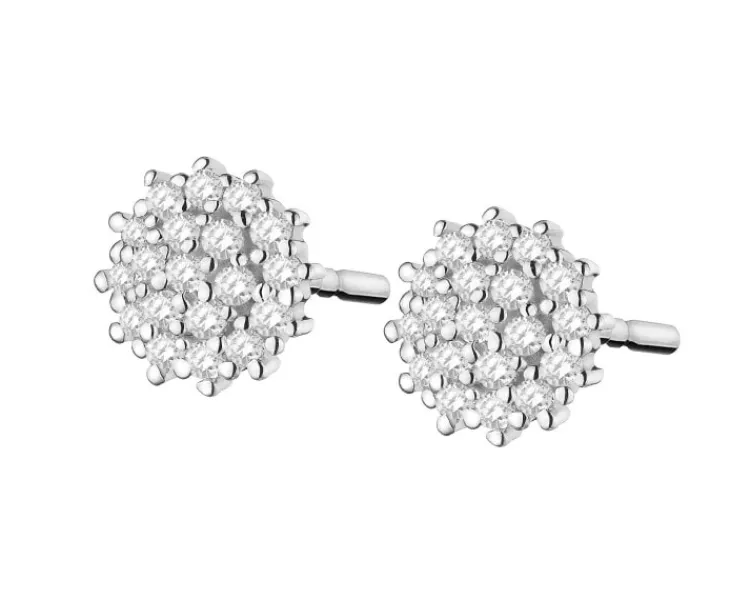 Apart Kolczyki z białego złota z diamentami - 0,09 ct - próba 585< Kolczyki Z Diamentami