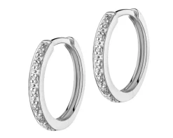 Clearance Apart Kolczyki z białego złota z diamentami – koła - 0,04 ct - próba 375