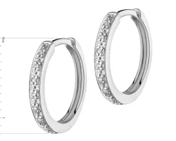 Clearance Apart Kolczyki z białego złota z diamentami – koła - 0,04 ct - próba 375