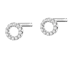 Apart Kolczyki z białego złota z diamentami - koła - 0,05 ct - próba 375