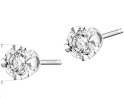 Apart Kolczyki z białego złota z brylantami - serca - 0,12 ct - próba 585< Kolczyki Z Diamentami
