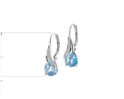 Apart Kolczyki z białego złota z diamentami i topazami - próba 375< Kolczyki Z Diamentami