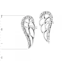 Apart Kolczyki z białego złota z diamentami - skrzydła - 0,02 ct - próba 375< Kolczyki Z Diamentami