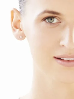 Hot Apart Kolczyki z białego złota z diamentami - nieskończoność - 0,006 ct - próba 585