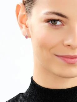 Apart Kolczyki z białego złota z diamentami i rubinami - próba 585< Wszystkie