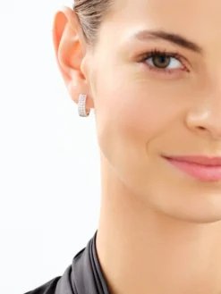 Online Apart Kolczyki z białego złota z brylantami laboratoryjnymi - koła - 0,75 ct - próba 585