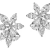 Hot Apart Kolczyki z białego złota z diamentami - kwiaty - 3,88 ct - próba 750