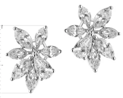 Hot Apart Kolczyki z białego złota z diamentami - kwiaty - 3,88 ct - próba 750