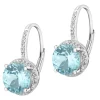 Sale Apart Kolczyki z białego złota z diamentami i topazami Sky Blue - próba 585