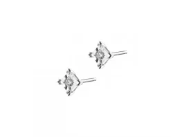 Hot Apart Kolczyki z białego złota z brylantami - 0,05 ct - próba 375