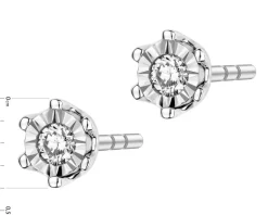 Online Apart Kolczyki z białego złota z brylantami - 0,05 ct - próba 375