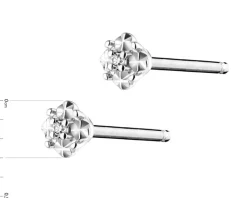 Discount Apart Kolczyki z białego złota z diamentami - 0,006 ct - próba 375