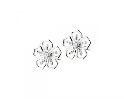 Apart Kolczyki z białego złota z diamentami - kwiaty - 0,01 ct - próba 585< Wszystkie