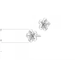 Apart Kolczyki z białego złota z diamentami - kwiaty - 0,01 ct - próba 585< Wszystkie