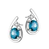 Discount Apart Kolczyki z białego złota z diamentami i topazami London Blue - próba 375
