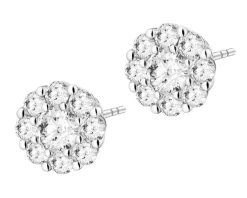 Best Apart Kolczyki z białego złota z brylantami laboratoryjnymi - 0,67 ct - próba 585