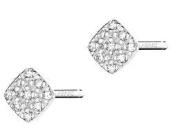 Apart Kolczyki z białego złota z diamentami - kwadraty - 0,05 ct - próba 375< Kolczyki Z Diamentami