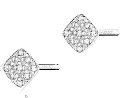 Apart Kolczyki z białego złota z diamentami - kwadraty - 0,05 ct - próba 375< Kolczyki Z Diamentami