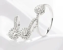 Outlet Apart Kolczyki z białego złota z brylantami - 0,94 ct - próba 585