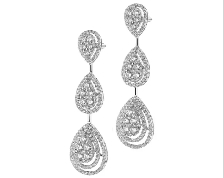 Best Apart Kolczyki z białego złota z brylantami - 4,34 ct - próba 750