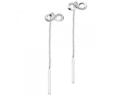Discount Apart Kolczyki z białego złota z diamentami - nieskończoność - 0,006 ct - próba 585