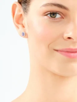 Apart Kolczyki z białego złota z diamentami i tanzanitami - próba 585< Kolczyki Z Diamentami