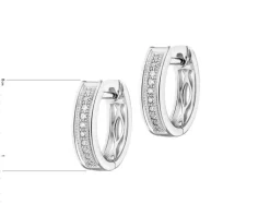 Clearance Apart Kolczyki z białego złota z diamentami - koła - 0,06 ct - próba 585