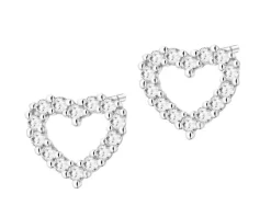 Best Apart Kolczyki z białego złota z brylantami laboratoryjnymi - serca - 0,20 ct - próba 585