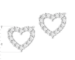 Best Apart Kolczyki z białego złota z brylantami laboratoryjnymi - serca - 0,20 ct - próba 585