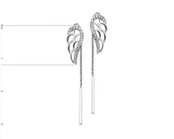 Apart Kolczyki z białego złota z diamentami - skrzydła - 0,02 ct - próba 585< Kolczyki Z Diamentami
