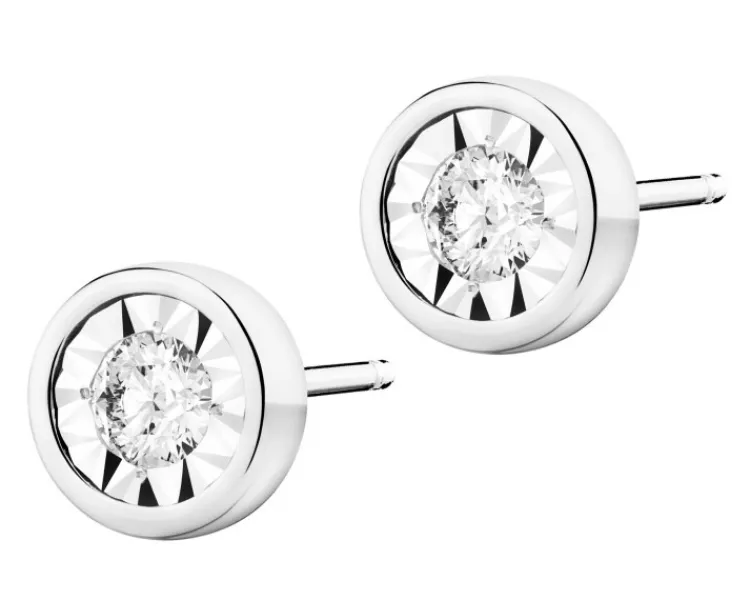 Sale Apart Kolczyki z białego złota z brylantami - 0,20 ct - próba 585