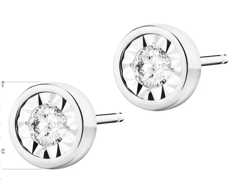 Sale Apart Kolczyki z białego złota z brylantami - 0,20 ct - próba 585