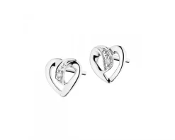 Apart Kolczyki z białego złota z diamentami - serca - 0,005 ct - próba 375< Wszystkie