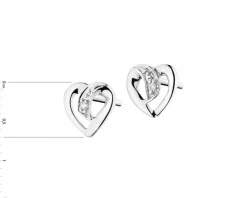 Apart Kolczyki z białego złota z diamentami - serca - 0,005 ct - próba 375< Wszystkie