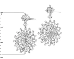 Sale Apart Kolczyki z białego złota z brylantami - rozety - 1,21 ct - próba 585