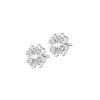 Best Apart Kolczyki z białego złota z diamentami - koniczyny - 0,02 ct - próba 375