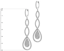 Apart Kolczyki z białego złota z brylantami - 1,45 ct - próba 585