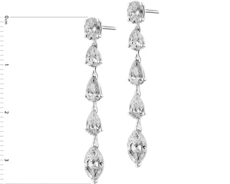 Sale Apart Kolczyki z białego złota z diamentami - 3,09 ct - próba 750