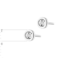New Apart Kolczyki z białego złota z diamentami - 0,02 ct - próba 375