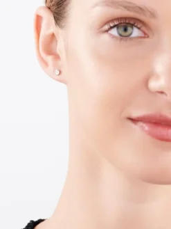 New Apart Kolczyki z białego złota z diamentami - 0,02 ct - próba 375