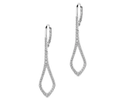 Outlet Apart Kolczyki z białego złota z brylantami - 0,45 ct - próba 585