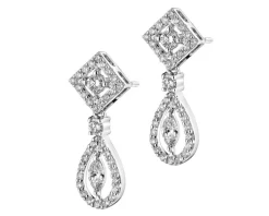 Outlet Apart Kolczyki z białego złota z diamentami - 0,68 ct - próba 750