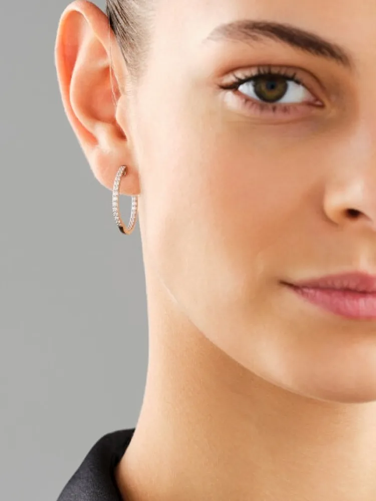 Clearance Apart Kolczyki z białego złota z brylantami laboratoryjnymi - koła - 0,90 ct - próba 750