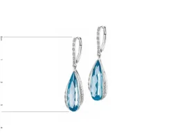 Apart Kolczyki z białego złota z diamentami i topazami London Blue - próba 585< Kolczyki Z Diamentami