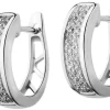 Discount Apart Kolczyki z białego złota z diamentami - koła - 0,10 ct - próba 375